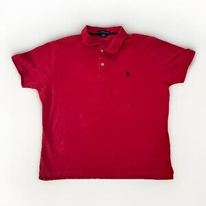US Polo Assn Mens Polo Shirt Men’s 2XL Short Sleeve Red Blue Logo Golf Casual